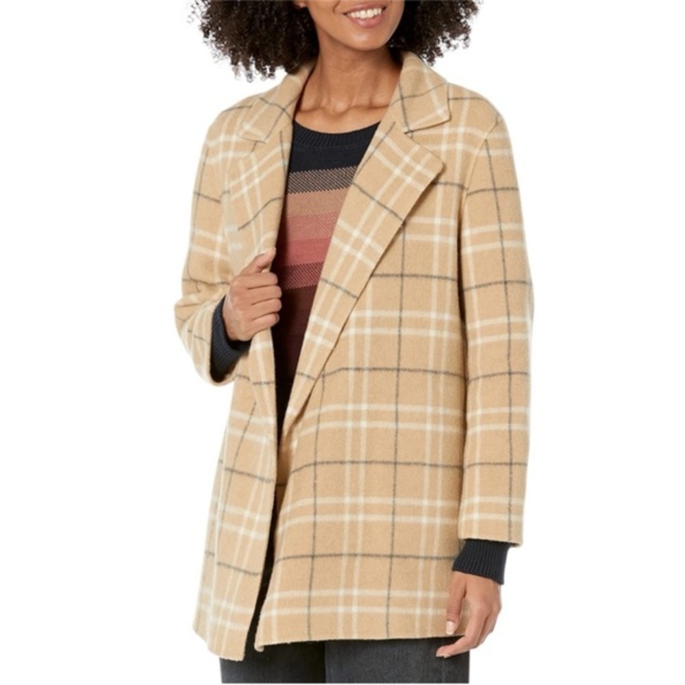 Theory Jacket Clairene Autumn Check in Tan Plaid